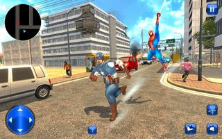Super Spider Hero vs Captain USA Superhero Revenge syot layar 1