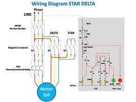 Star Delta Wiring Diagram पोस्टर