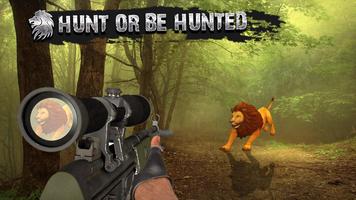 Лев охоты 3D постер