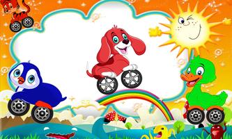 Poster Bambini animali auto da corsa gioco-animale Beepzz