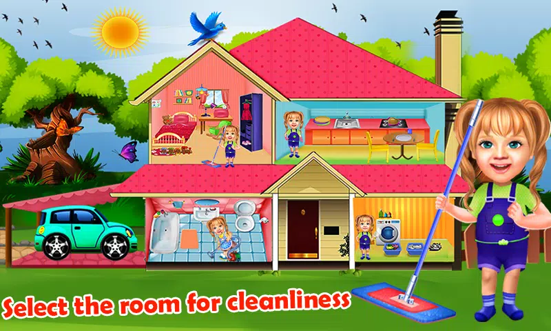 Android İndirme için Tatlı bebek kız oyunları temizlik: Ev Temizleme APK