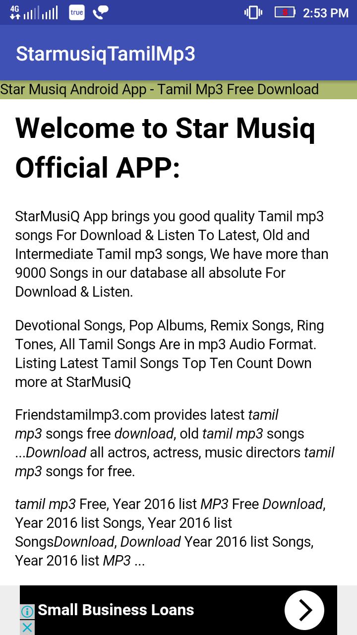 StarMusiq Tamil Mp3 Download APK for Android Download