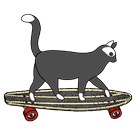 Skate Cat. Cool icône