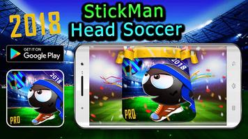 stickman soccer head poster