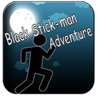 Black Stick-man Adventure icône