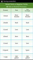 Verbs English Strong and Weak تصوير الشاشة 3