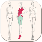 Fashion Design Flat Sketch - Fashion Designing App ไอคอน