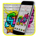 Street Grey Graffiti Wall Theme APK