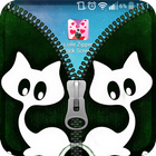 Cartoon Cat Zipper Lock Screen icône