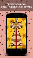 Cartoon Cat Zipper Lock Screen تصوير الشاشة 2