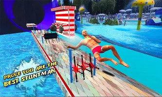 Stunt Dash Run - Water Park Game captura de pantalla 1