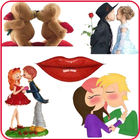 Kiss Me Day Emoji Love Stickers icône
