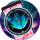 Neon Flower Clock Live Wallpaper APK