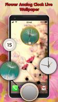 Flowers Analog Clock Live Wallpaper capture d'écran 1