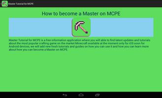 Master Tutorial for MCPE capture d'écran 1