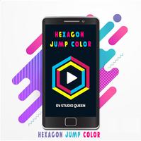 Hexagon Jump Color poster