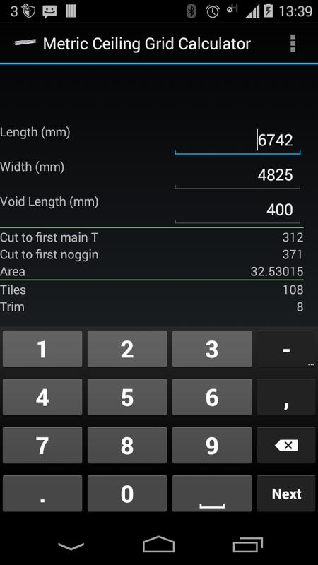 Metric Ceiling Grid Calculator for Android - APK Download