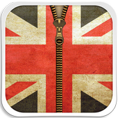 UK Flag Zipper Lock Screen иконка
