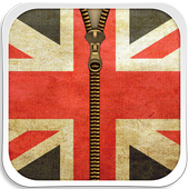 UK Flag Zipper Lock Screen أيقونة