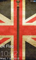 UK Flag Zipper Lock Screen Affiche