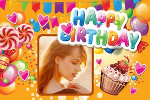 Birthday Photo Frame & Collage الملصق