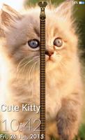 Cute Kitty Zipper Lock Screen poster