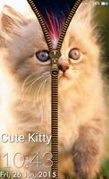 Cute Kitty Zipper Lock Screen captura de pantalla 1