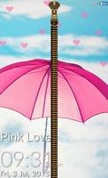 Pink Love Zipper Lock Screen poster