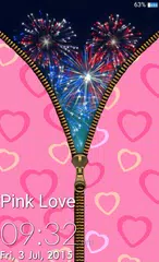 Pink Love Zipper Lock Screen APK download