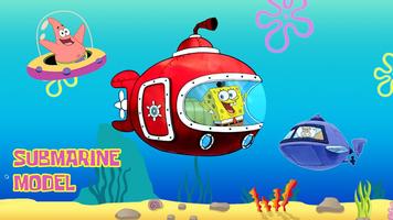 Sponge Submarine : Happy Dive Square Adventure plakat