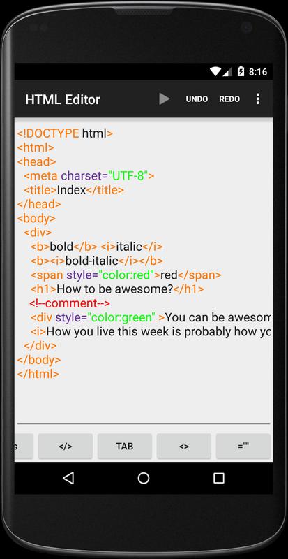 HTML Editor for Android - APK Download