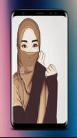 Muslimah Cartoon Wallpaper - blessings Affiche