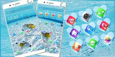 Blue sea water Theme liburan musim panas laut biru screenshot 2