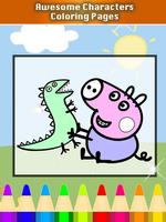 Coloring Game for Piggy Pink plakat