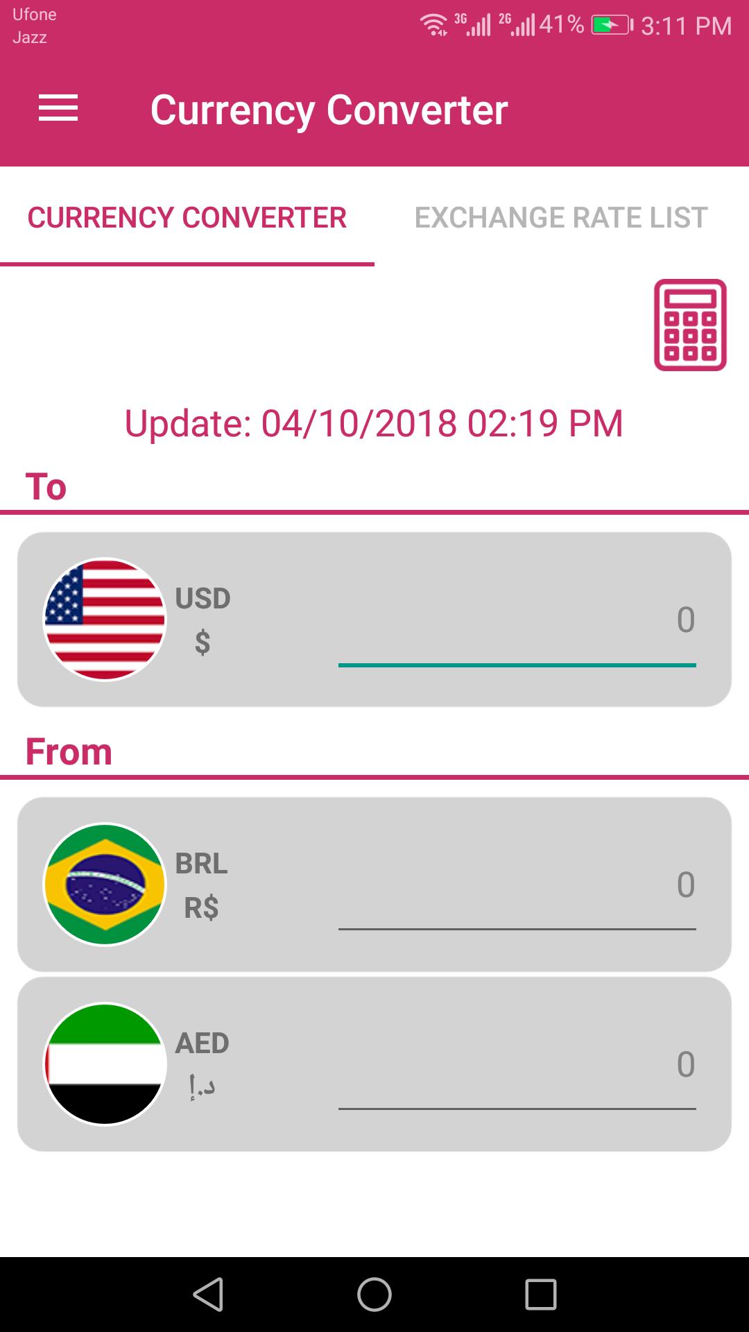 Us Dollar To Brazilian Real And Aed Converter Para Android Brazilian Real And Aed Converter