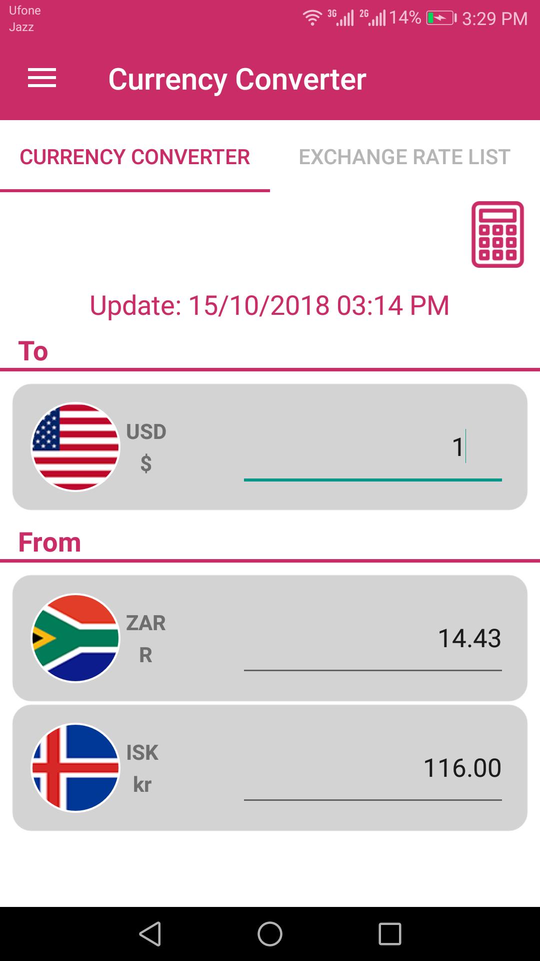Us Dollar To South African Rand And Isk Converter For Android Us Dollar To South African Rand And Isk