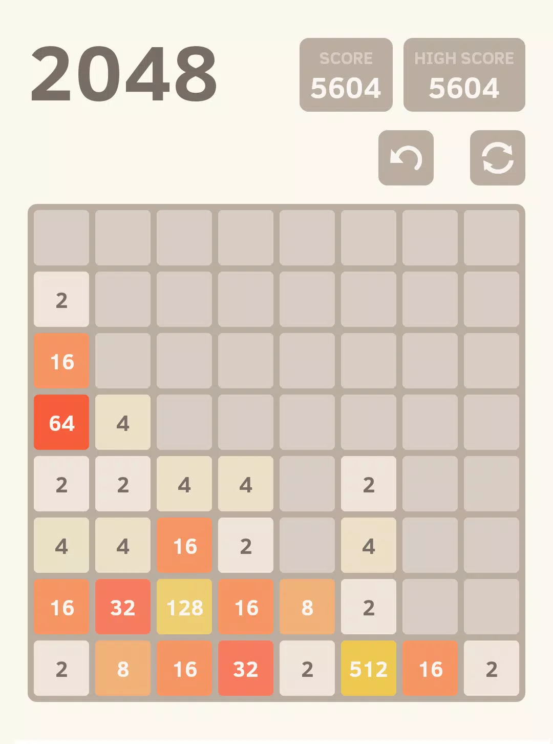 2048 Multi - 8x8, 6x6, 4x4 tiles in one app!