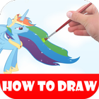 How to draw rainbow ponyy icône