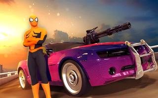 Spider Hero Bat Car Shooting - Free Open City Game plakat