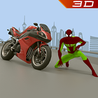Superhero 3D Vegas City Ride - Moto Racing Fight simgesi