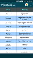 Phrasal Verb English to Bengali Ekran Görüntüsü 1