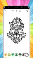 Sugar Skulls Mandala halloween Coloring Free Book imagem de tela 3