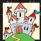 livro de colorir castelo ícone