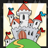 château livre de coloriage icône