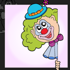 clown, livre de coloriage icône