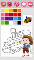 Trem para colorir imagem de tela 2