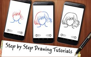 Drawing App Designing Hairstyles Affiche