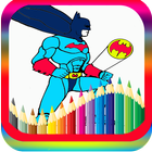 coloring bat hero man coloring pages for kids icône