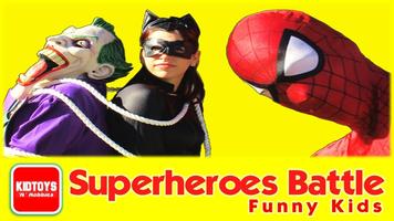 Superheroes Battle Funny Kids Affiche