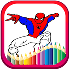 Superheroes coloring pages for kids icône